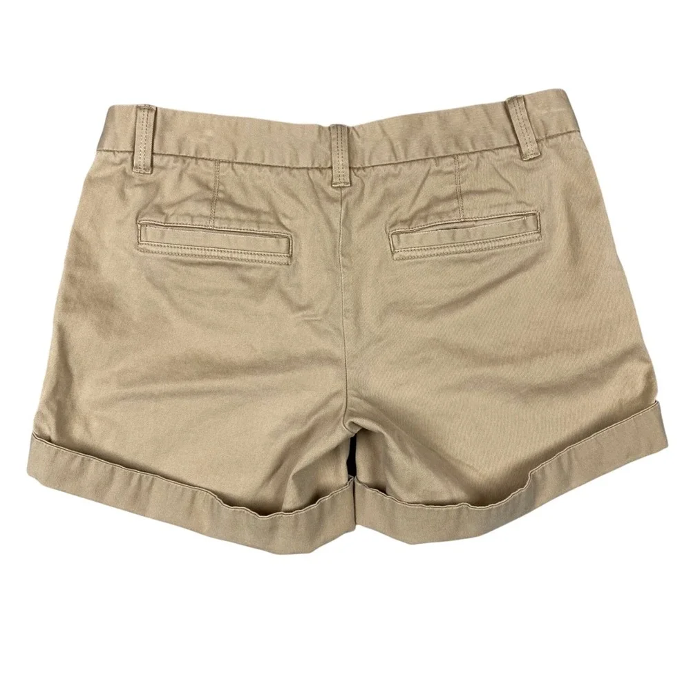 Banana Republic Roll Up Chino Stretch Cuffed Shorts Womens 4 Khaki Tan
